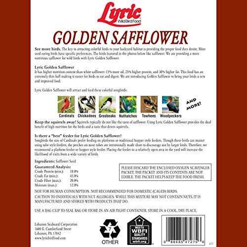 Lyric Golden Safflower Seed Wild Bird Food - Pet Supplies online sale