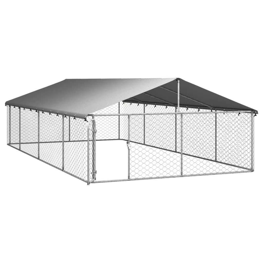 vidaXL Outdoor Dog Kennel with Roof - Pet Supplies online sale