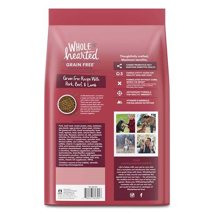 WholeHearted Grain Free Pork Beef & Lamb Recipe Dry Dog Food - Pet ...