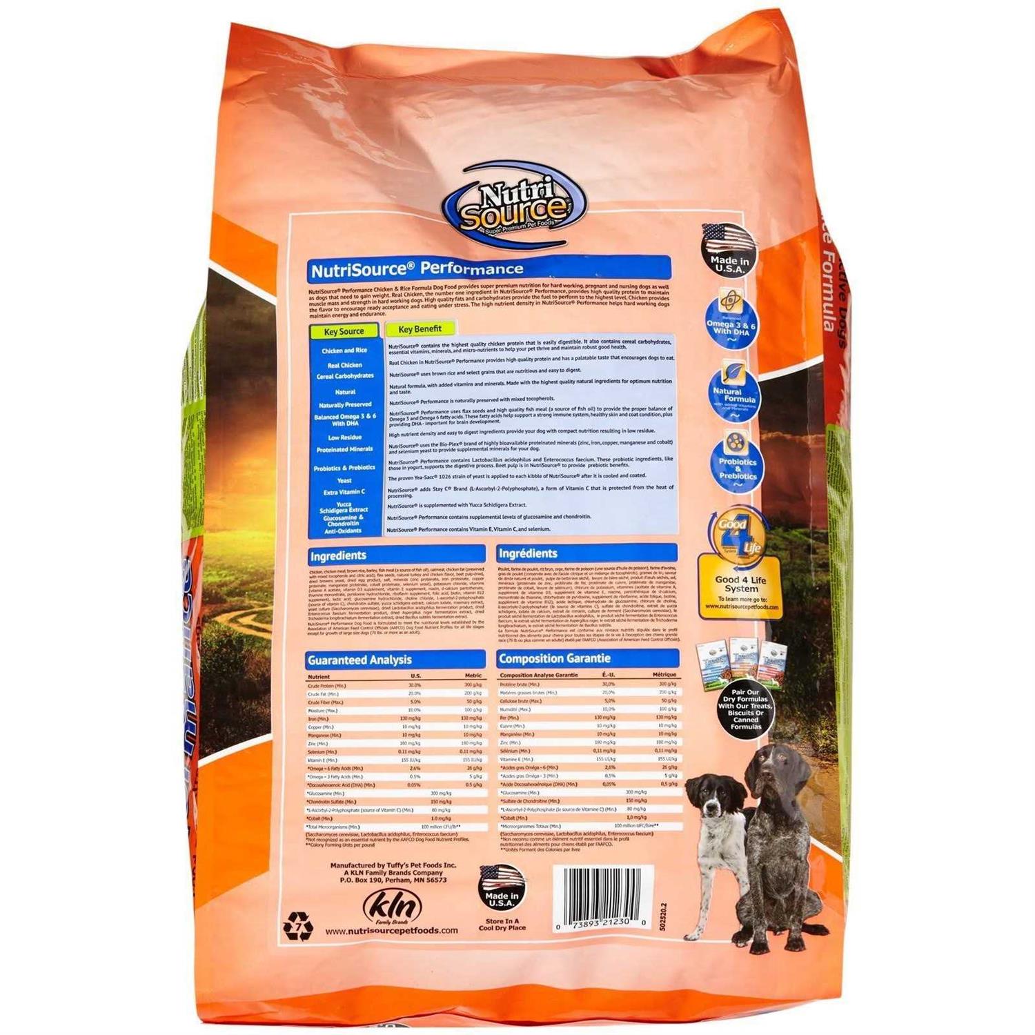 NutriSource Performance Chicken & Rice Dry Dog Food - Pet Supplies ...